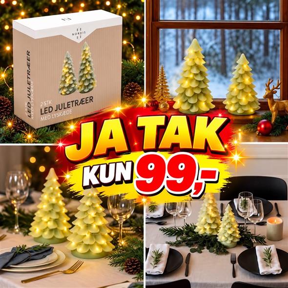 Led juletræer med lyskæde